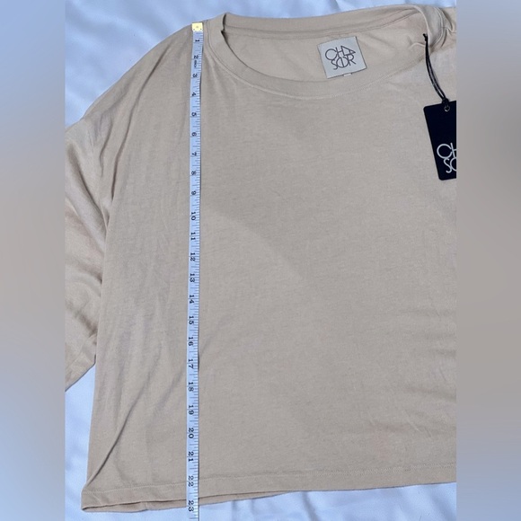 Chaser Tan Beige Oversized Lightweight Long sleeved Crewneck Shirt NWT Size Sm - Picture 6 of 9